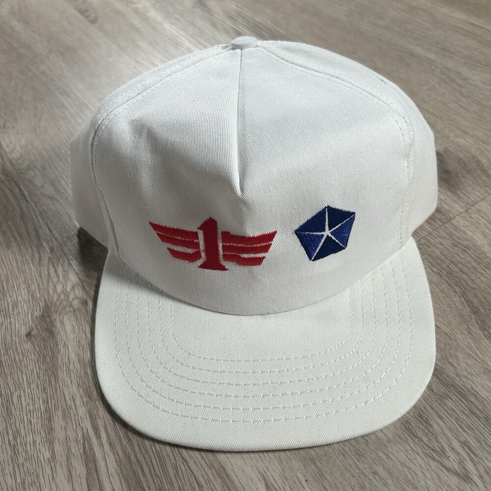 Vintage Chrysler Hat Snapback‎ Car Automobile White Made In USA Cap